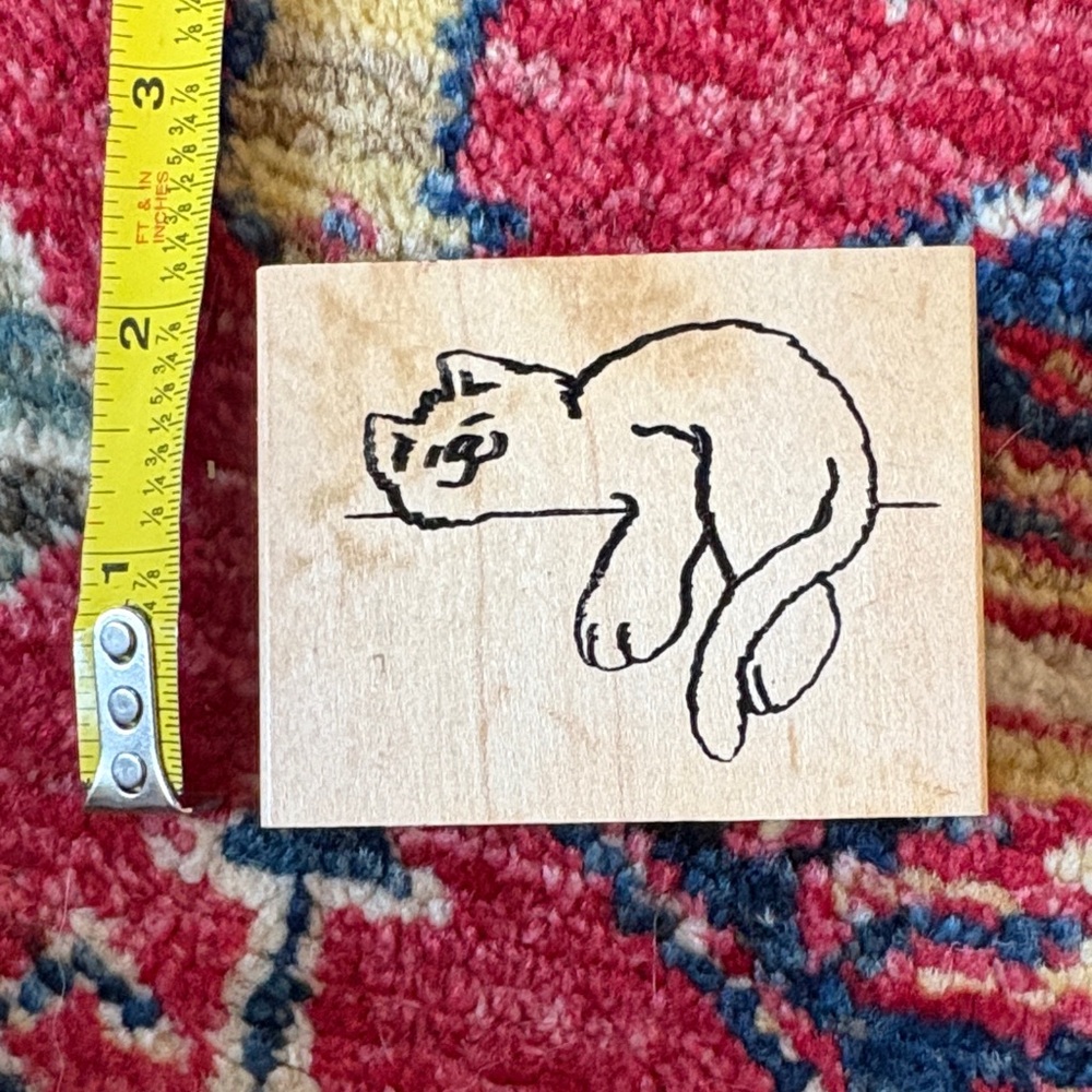 Wooden Cat Design Stamp